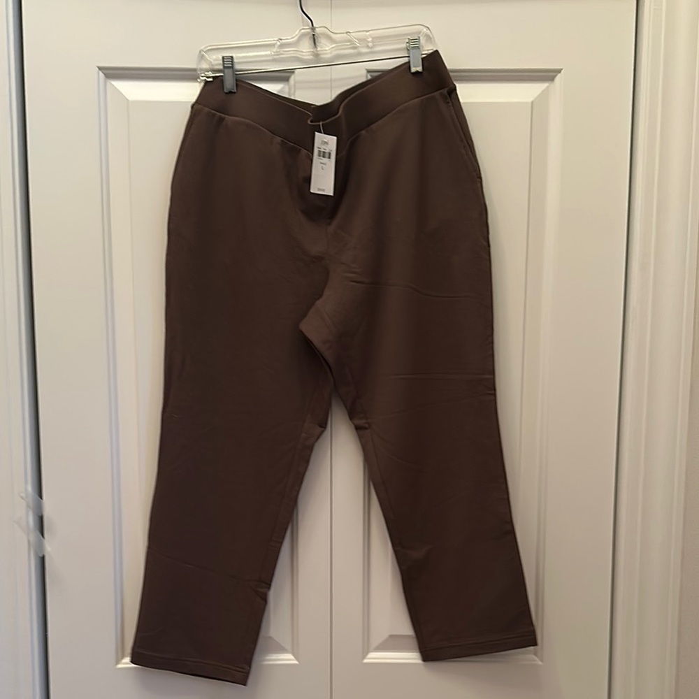 J. Jill Brown Elastic Waist Ankle Pant Size L NWT